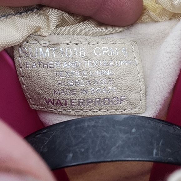 HUNTER Amazonas Cream Tall Red Laced Waterproof Boots with Lugg Soles, size 5 - Picture 7 of 7